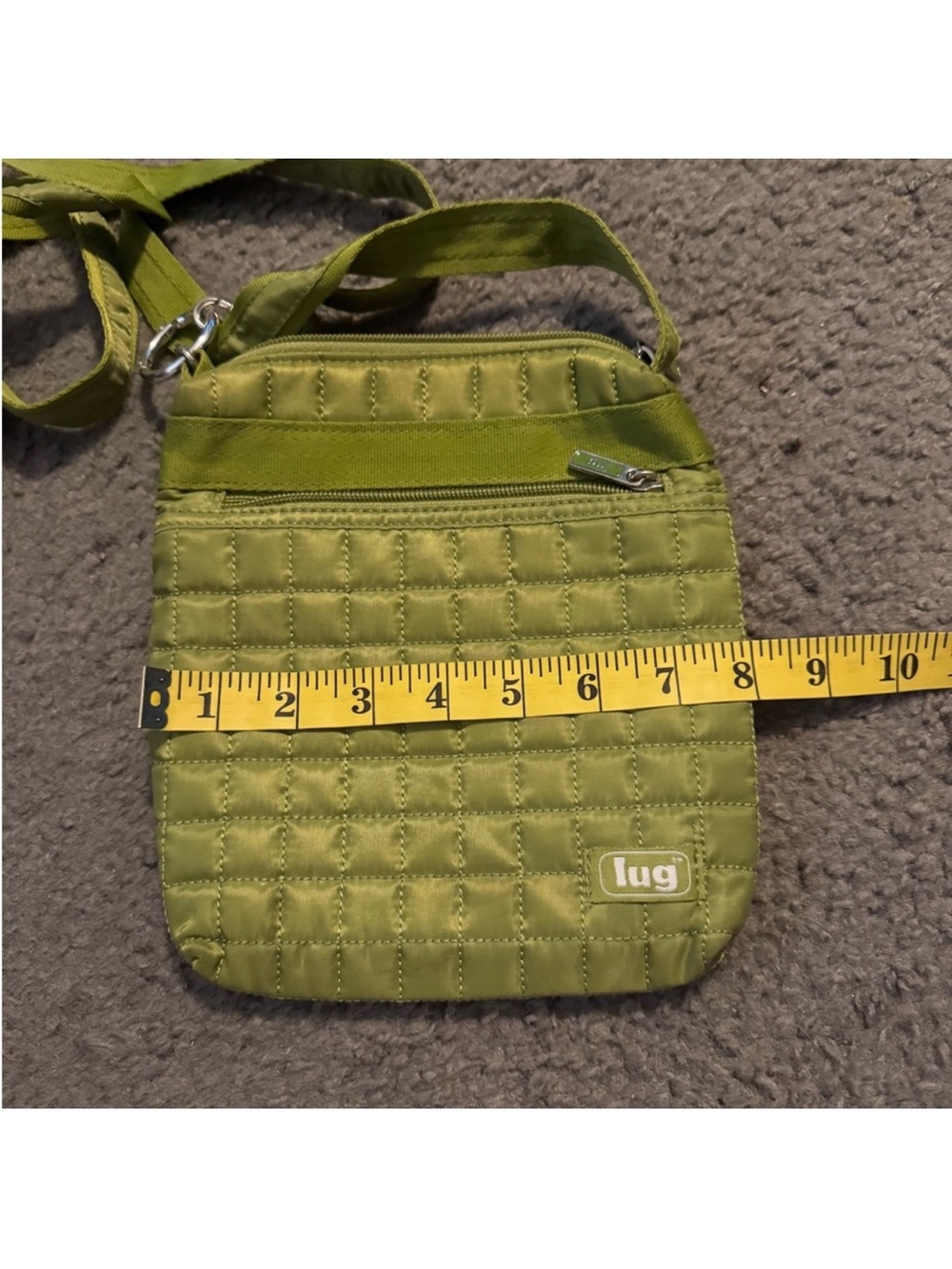 lug Olive Green Quilted Crossbody Bag